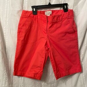 J. Crew Bermuda shorts women’s size 2. Coral